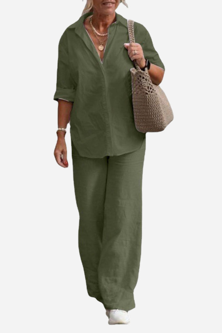 Thea Relaxed Shirt & Trousers Two-Piece Set