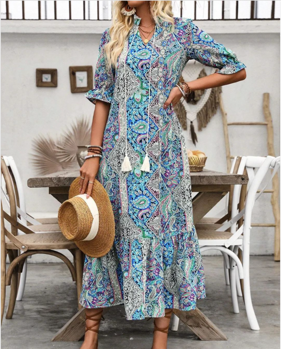 Mia Bohemian Geometric Print dress