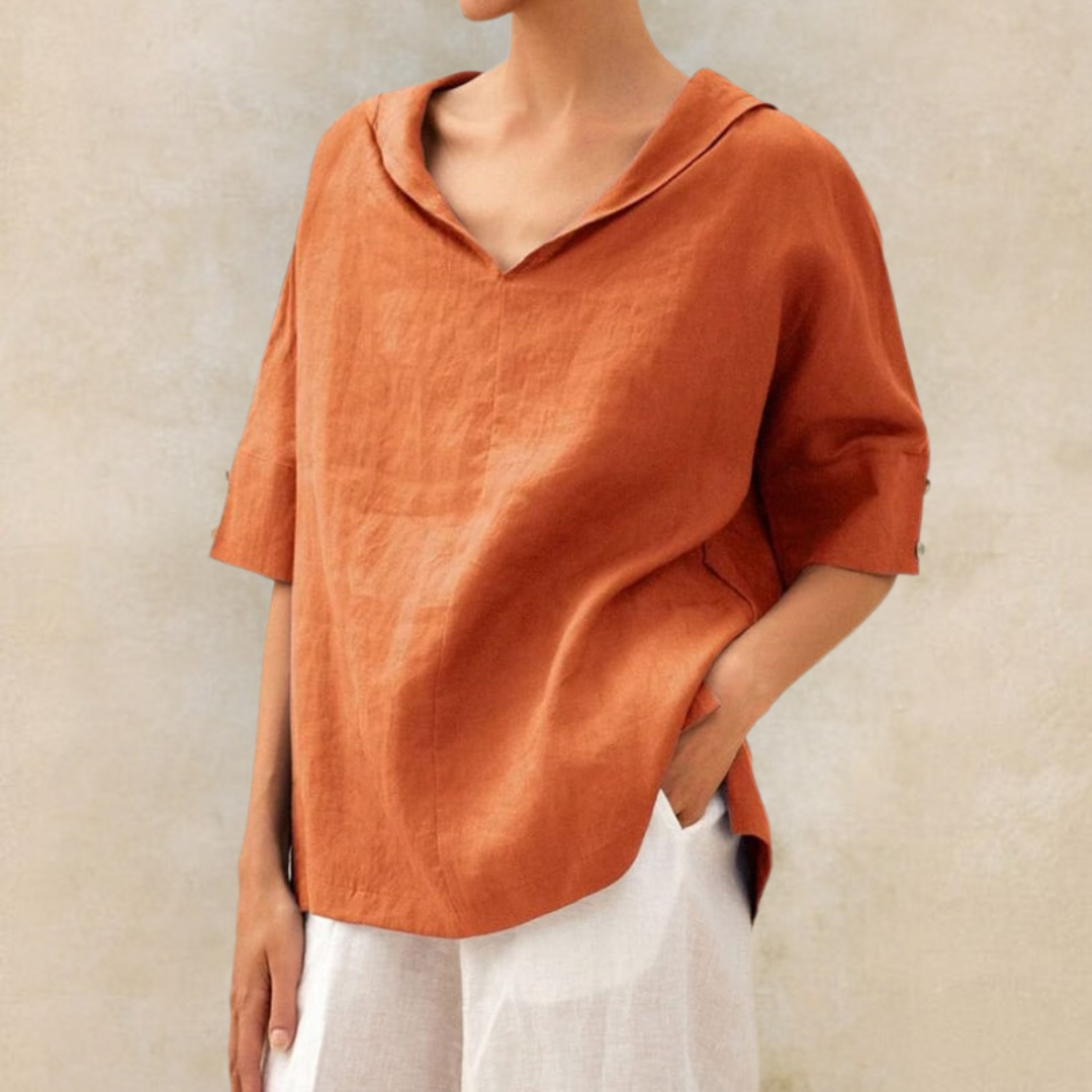 PHOEBE - OVERSIZED COTTON STYLISH BLOUSE