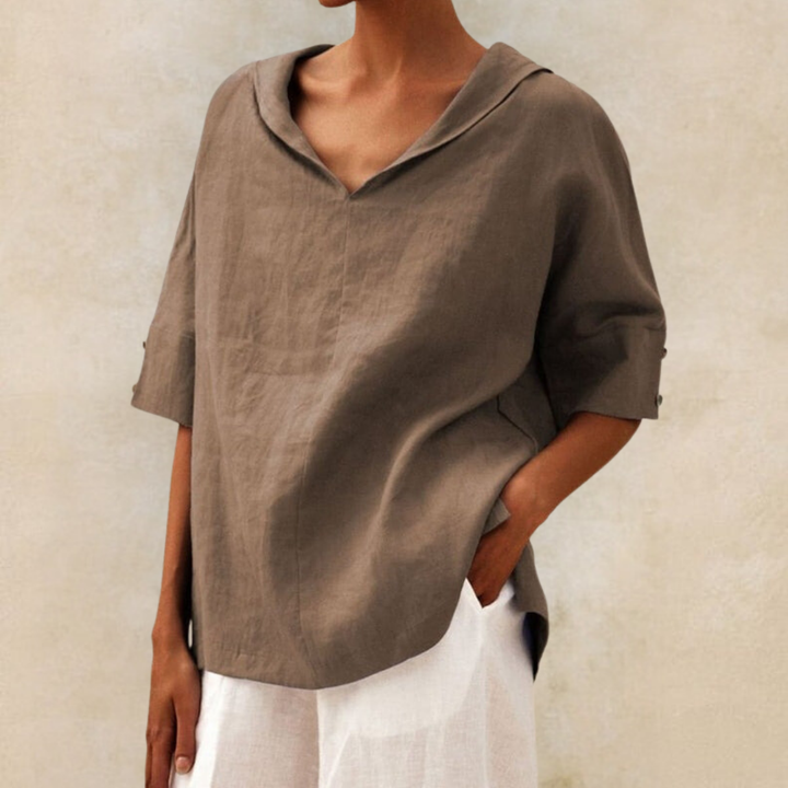 PHOEBE - OVERSIZED COTTON STYLISH BLOUSE