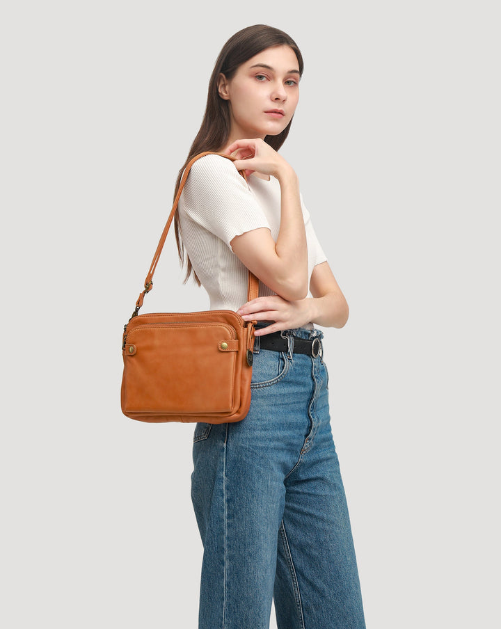 Flora™ | Crossbody Luxury Leather Shoulder Bag 2.1L