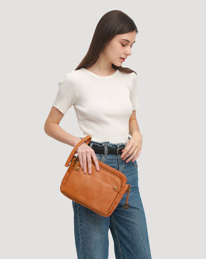 Flora™ | Crossbody Luxury Leather Shoulder Bag 2.1L