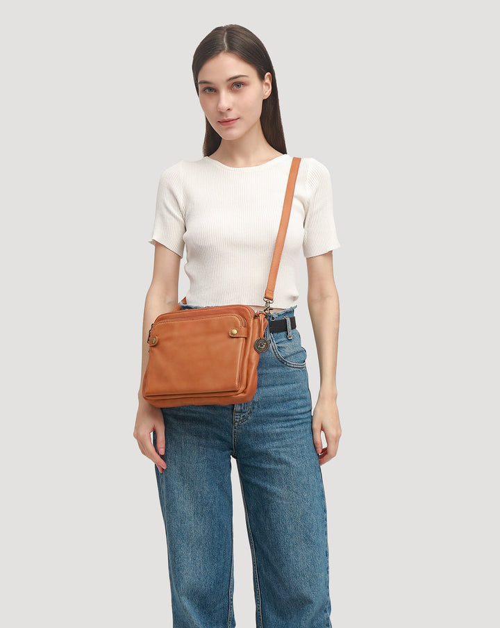 Flora™ | Crossbody Luxury Leather Shoulder Bag 2.1L