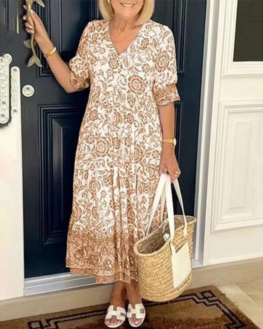 Beverly - Chic V-Neck Bohemian Dress