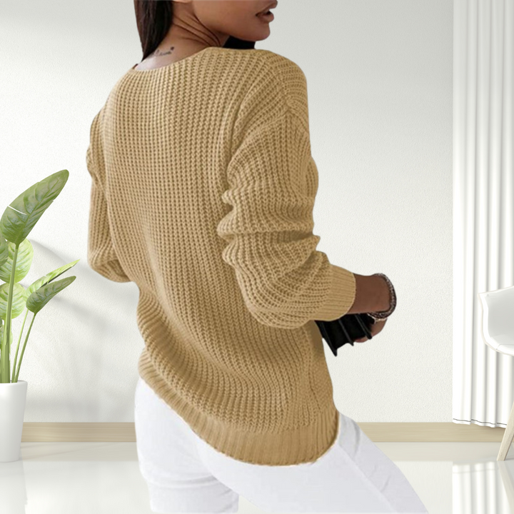 Solaine™ - Classic V-Neck Sweater