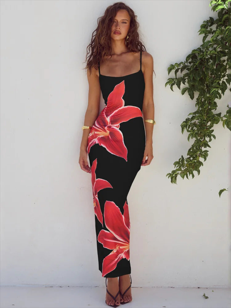 Mozision Floreal Print Long Dress