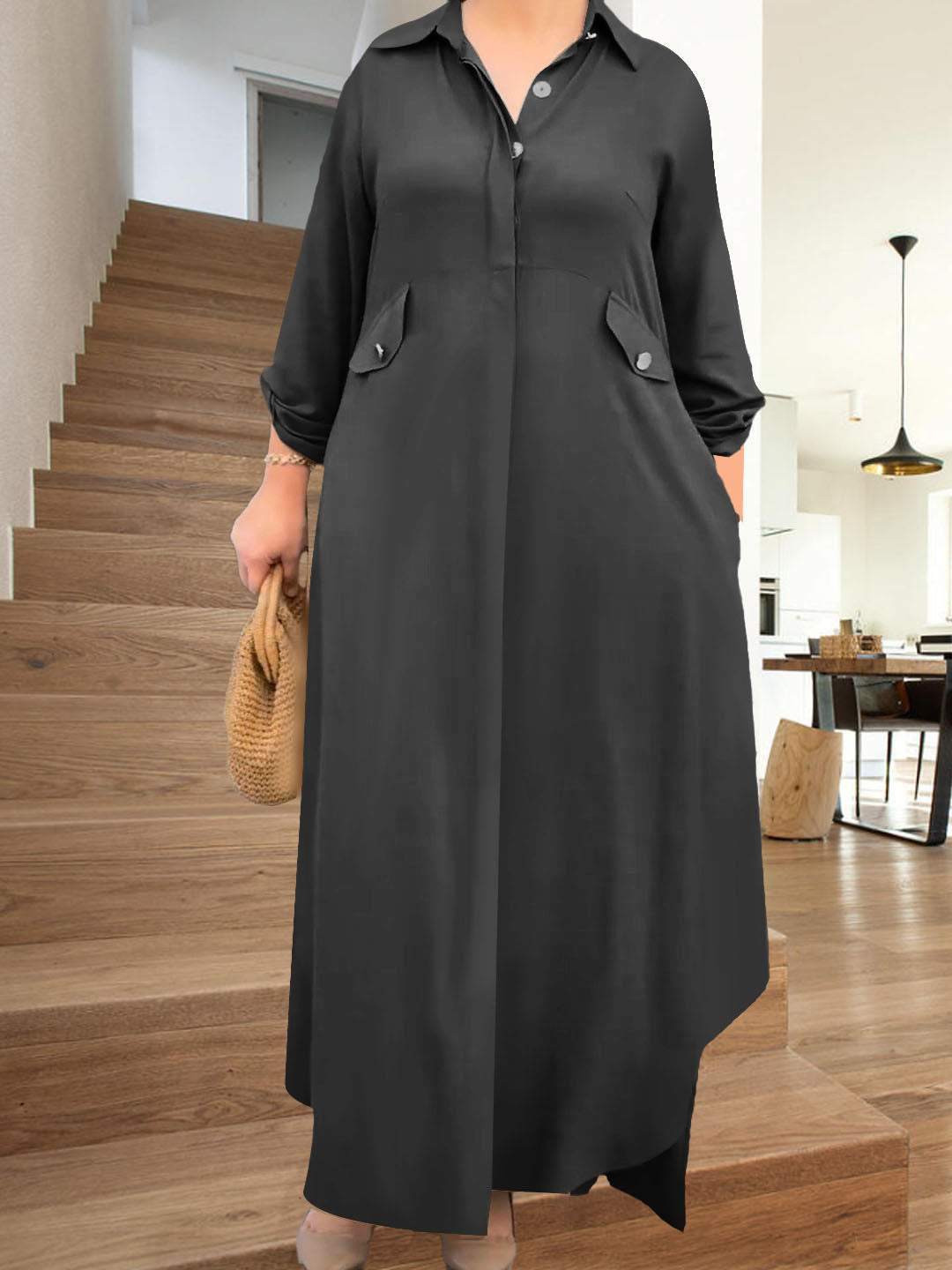 Milla - Casual Long Dress with Pants Set