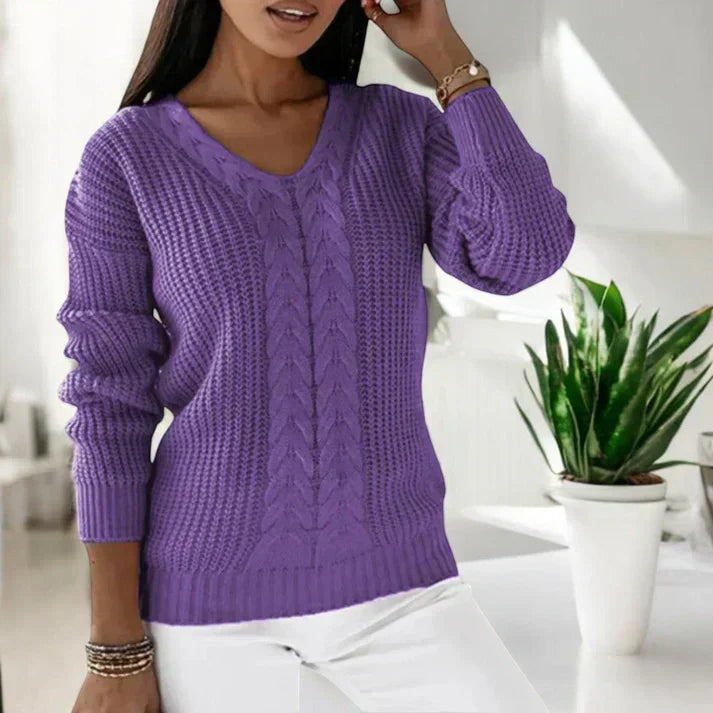 Solaine™ - Classic V-Neck Sweater